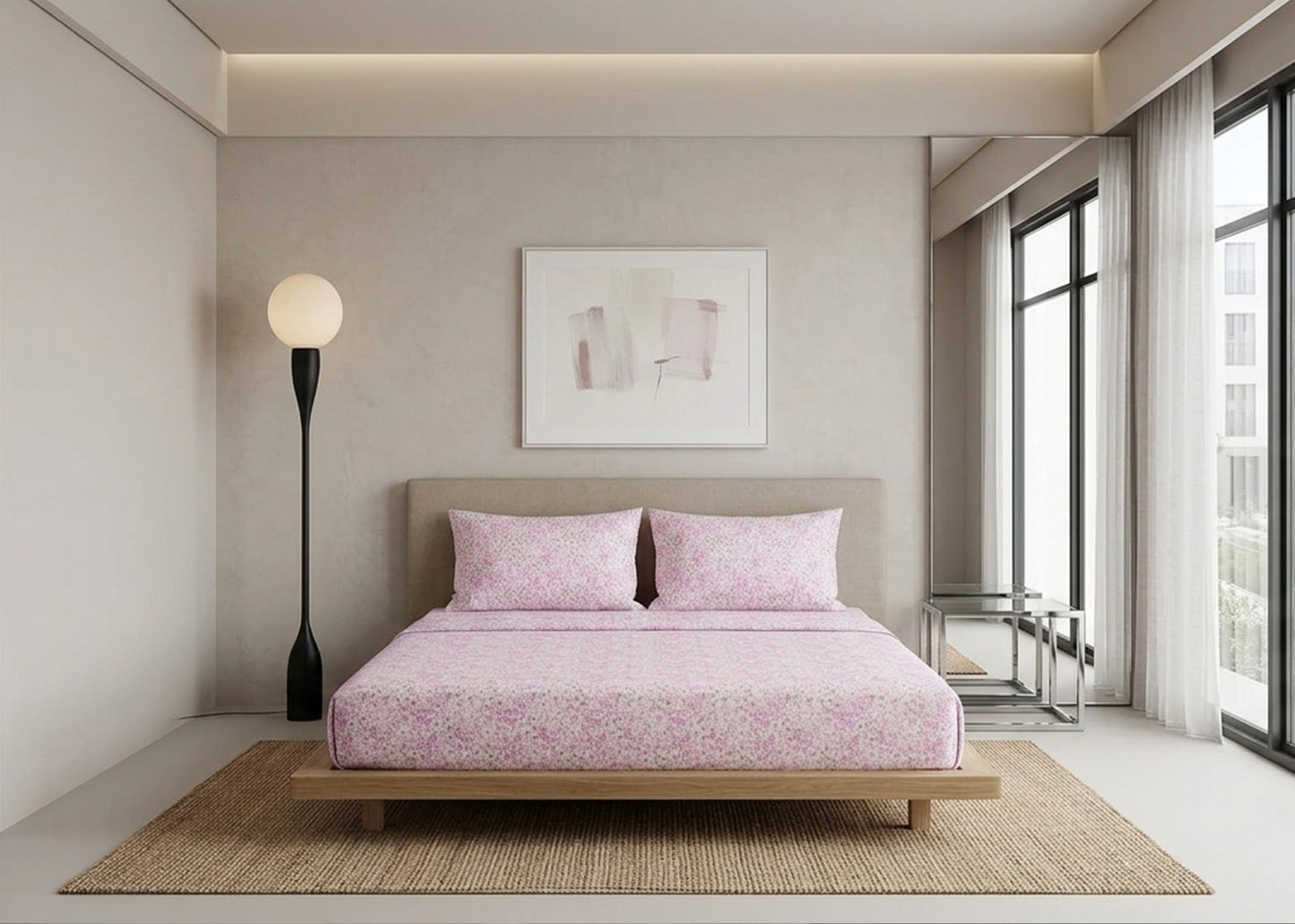 COTTON BED SHEET SET KING D12