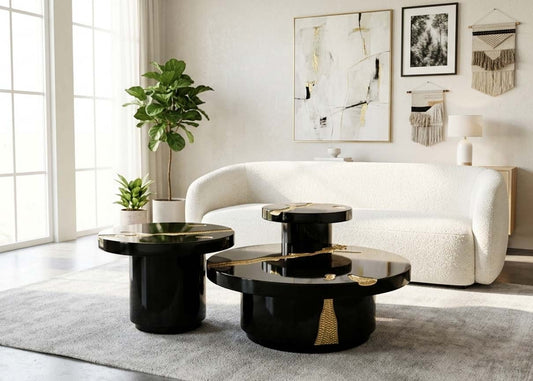 EMPIRE BRASS TABLE SET BLACK