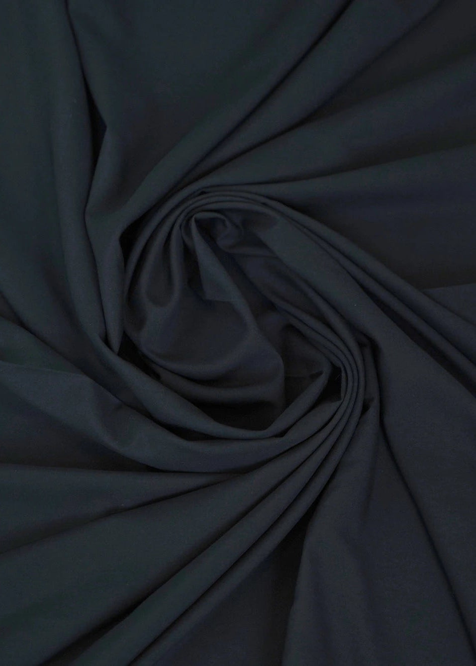 Dark black wash-and-wear fabric swirl with soft, smooth texture