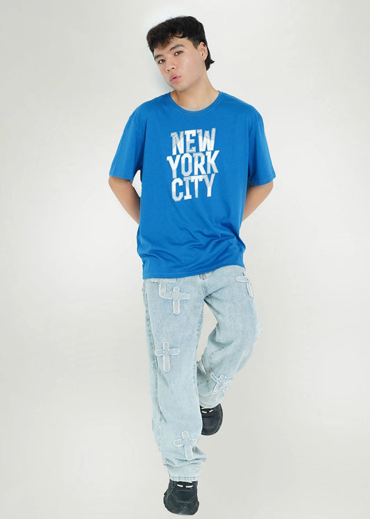 Picture of GTS-B4201 ROUND NECK T-SHIRT BLUE - Chenone Official - Online Shopping