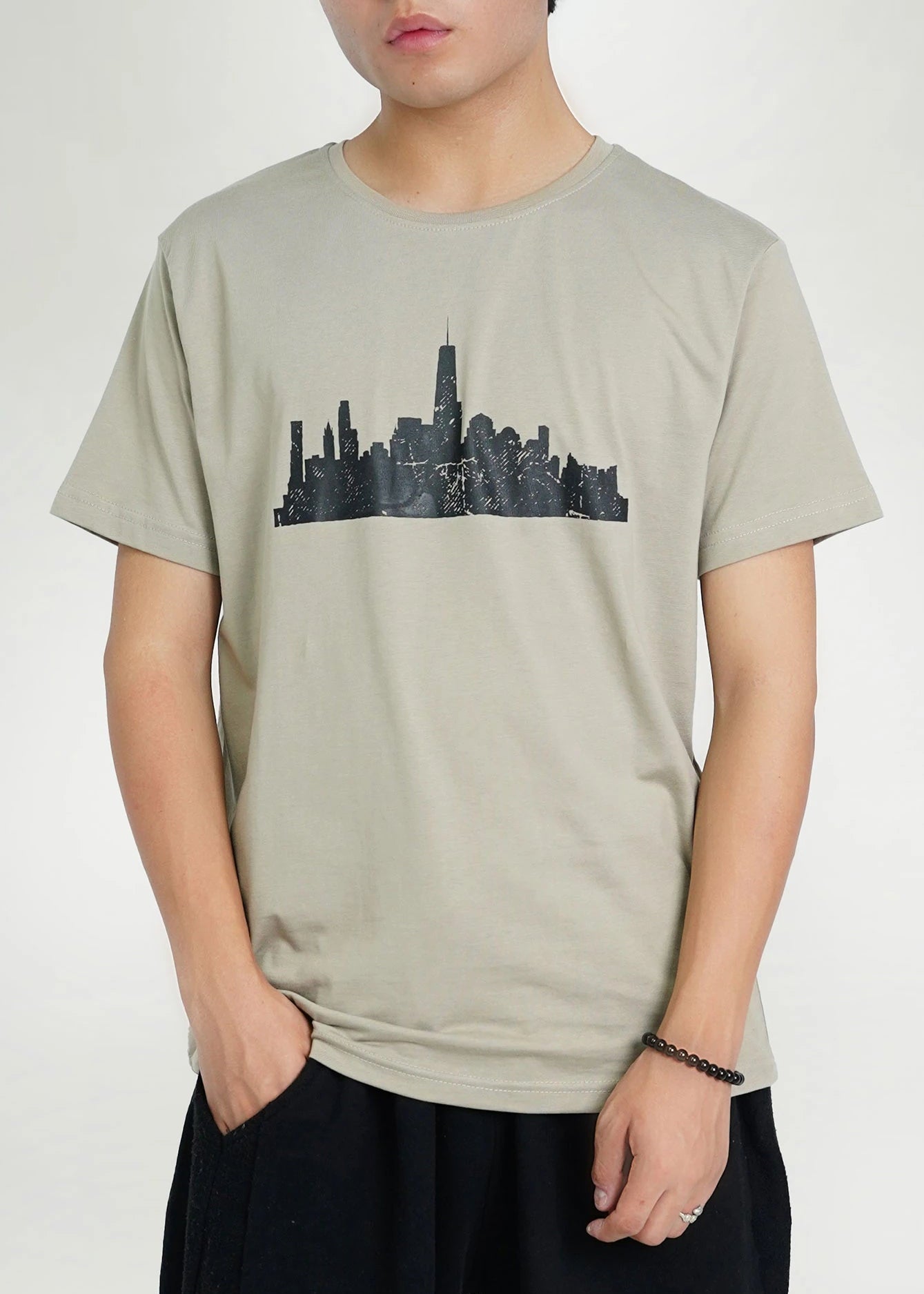 Picture of GTS-B4207 ROUND NECK T-SHIRT GREY - Chenone Official - Online Shopping