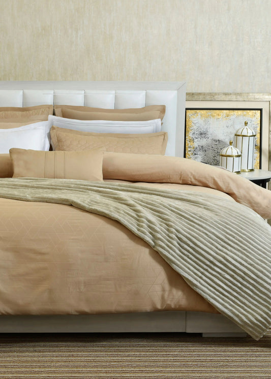 7 PCS DUVET COVER SET BUTTER-25N