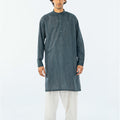 SINGLE KURTA COTTON YARD DYED TEAL BLUE GTS-6552