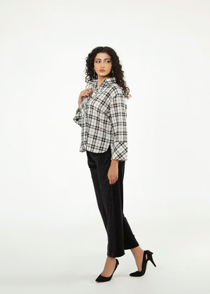 Picture of LDS-6964 FASHION TOP BLACK CHECK - Chenone Official - Online Shopping