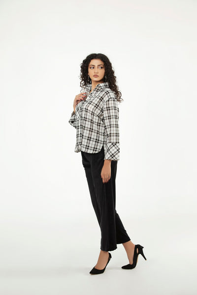 Picture of LDS-6964 FASHION TOP BLACK CHECK - Chenone Official - Online Shopping