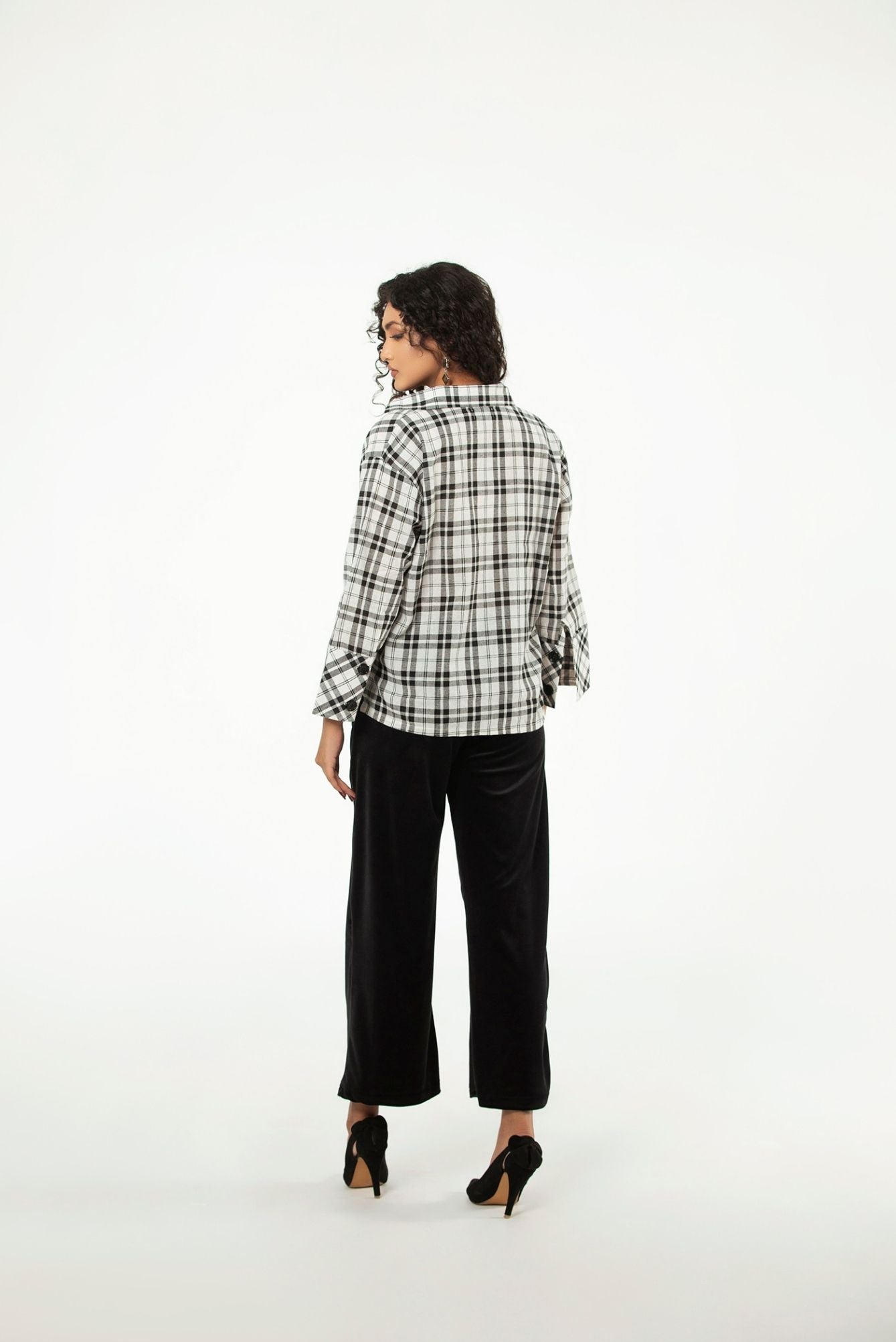 Picture of LDS-6964 FASHION TOP BLACK CHECK - Chenone Official - Online Shopping