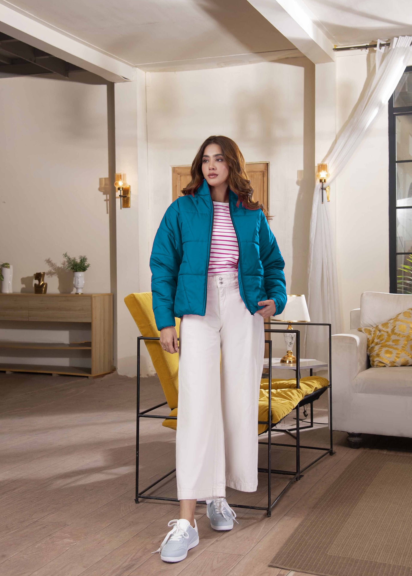 Picture of LDS-6979 FASHION JACKET F/SLV TEAL - Chenone Official - Online Shopping