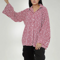 Picture of LDS-7102 WESTERN TOP MAROON STRIPES - Chenone Official - Online Shopping