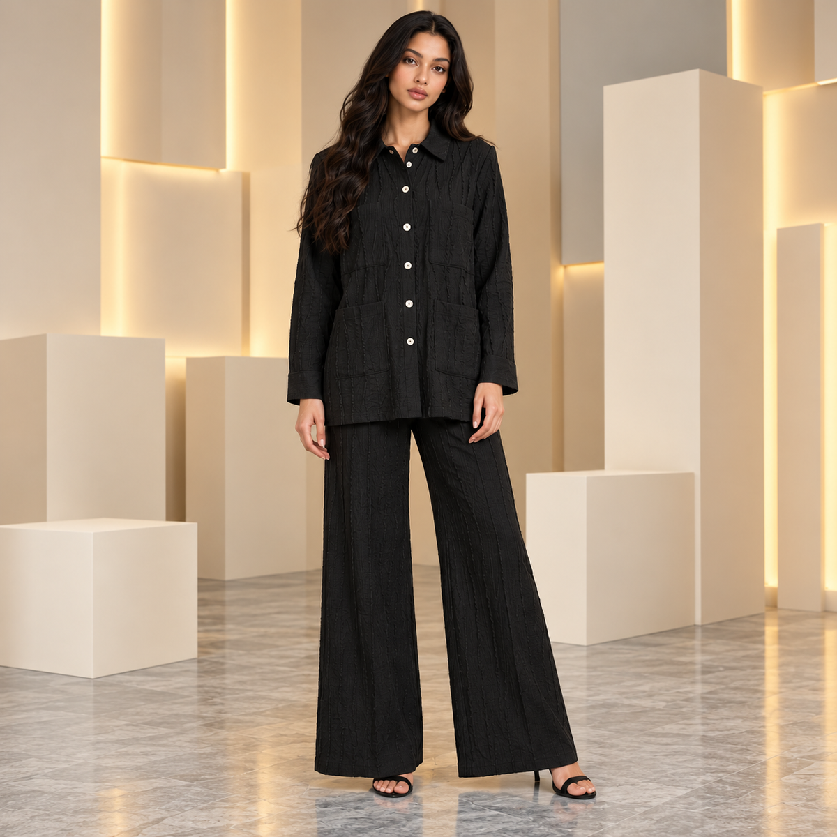 Women's winter Co-ord set Black