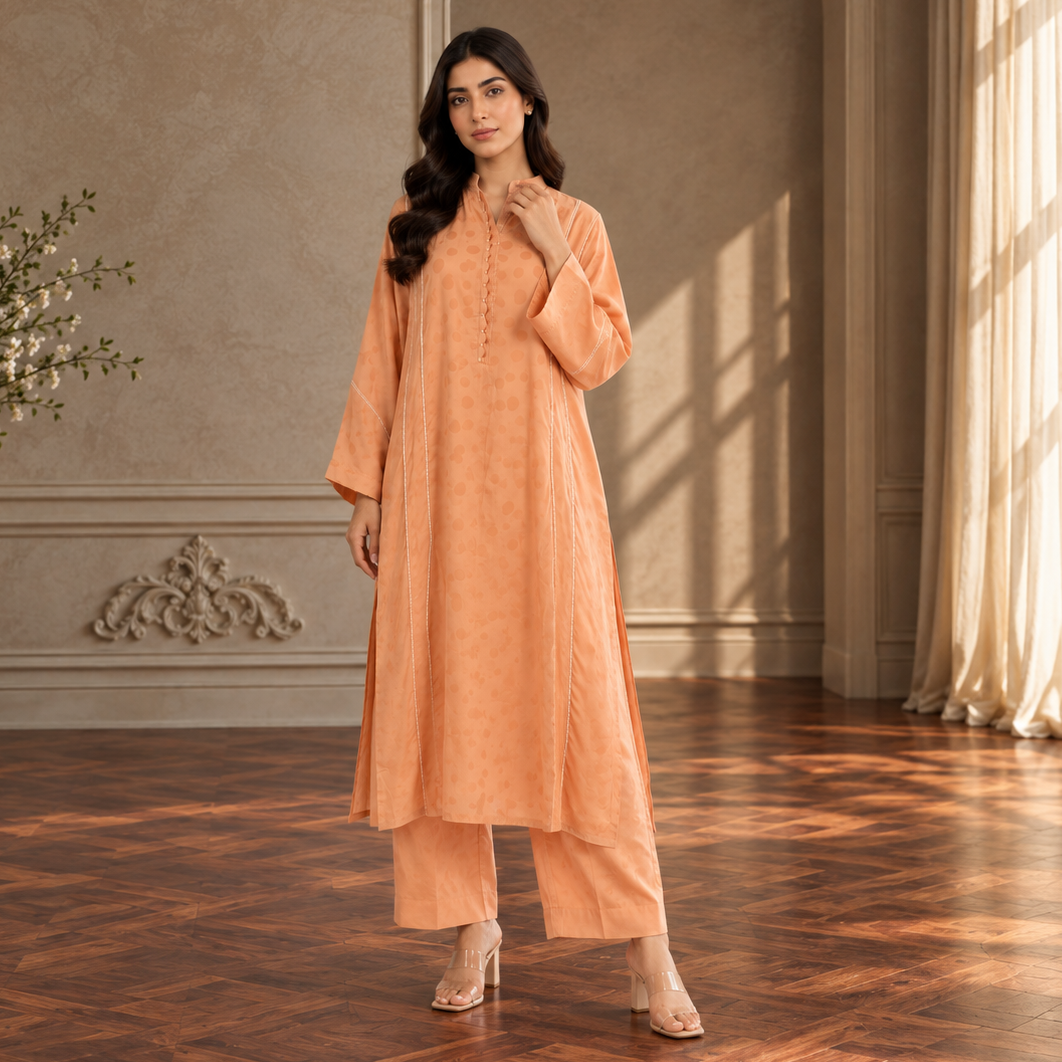 Women's  2 Pcs Suit Peach