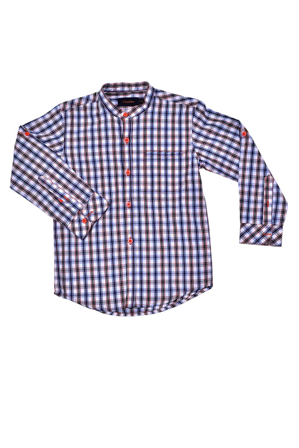 SHIRT CASUAL RED BLUE CHECK KDS-B-13047