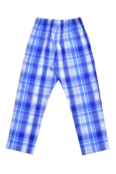 PULL ON TROUSER BLUE CHECK KDS-B-13112
