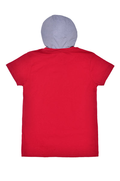 ROUND NECK T-SHIRT H/SLV RED KDS-BC-12561