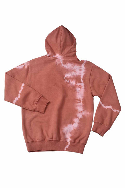 KDS-BC-12743 HOODED PULL OVER DUSTY ROSE TIE&DYE
