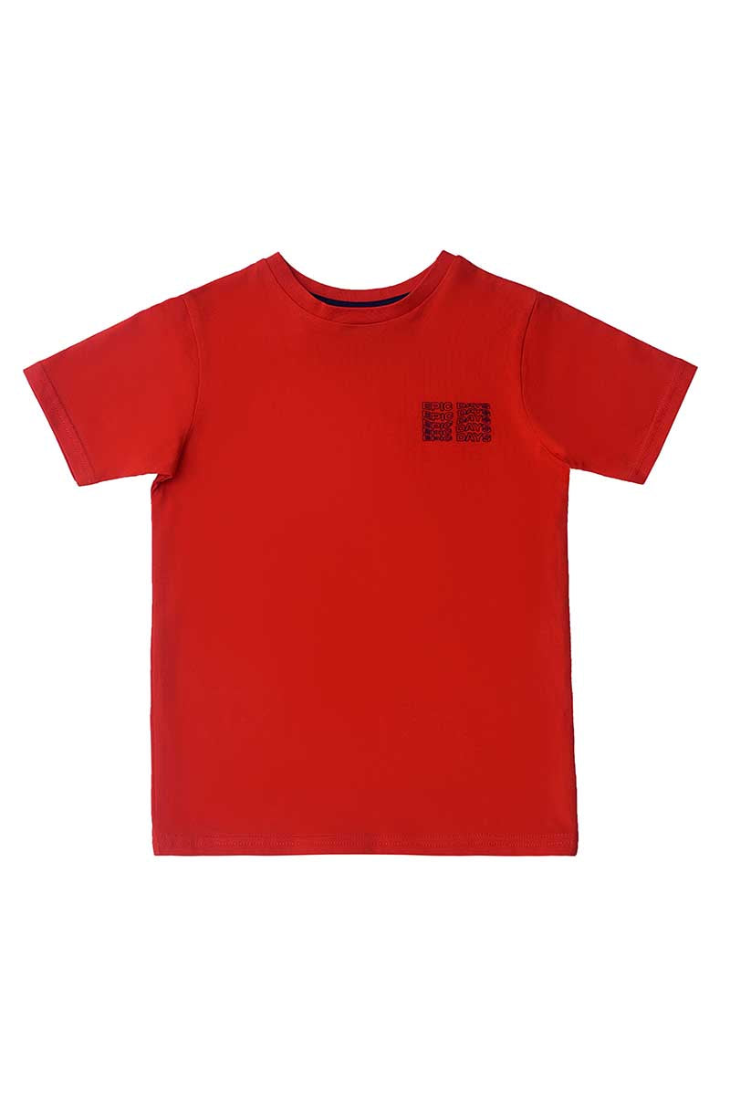 ROUND NECK T-SHIRT RED KDS-BC-12954