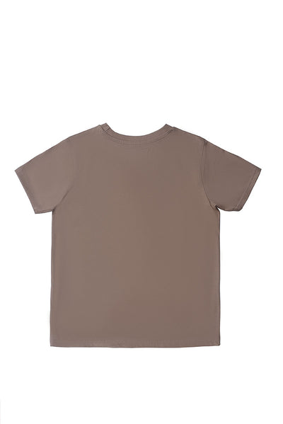 ROUND NECK T-SHIRT L/BROWN KDS-BC-12988
