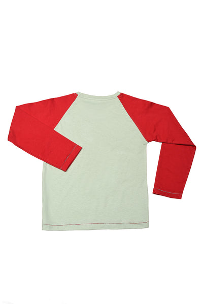 KDS-BC-13149 T-SHIRT F/SLV L/GREEN/RED