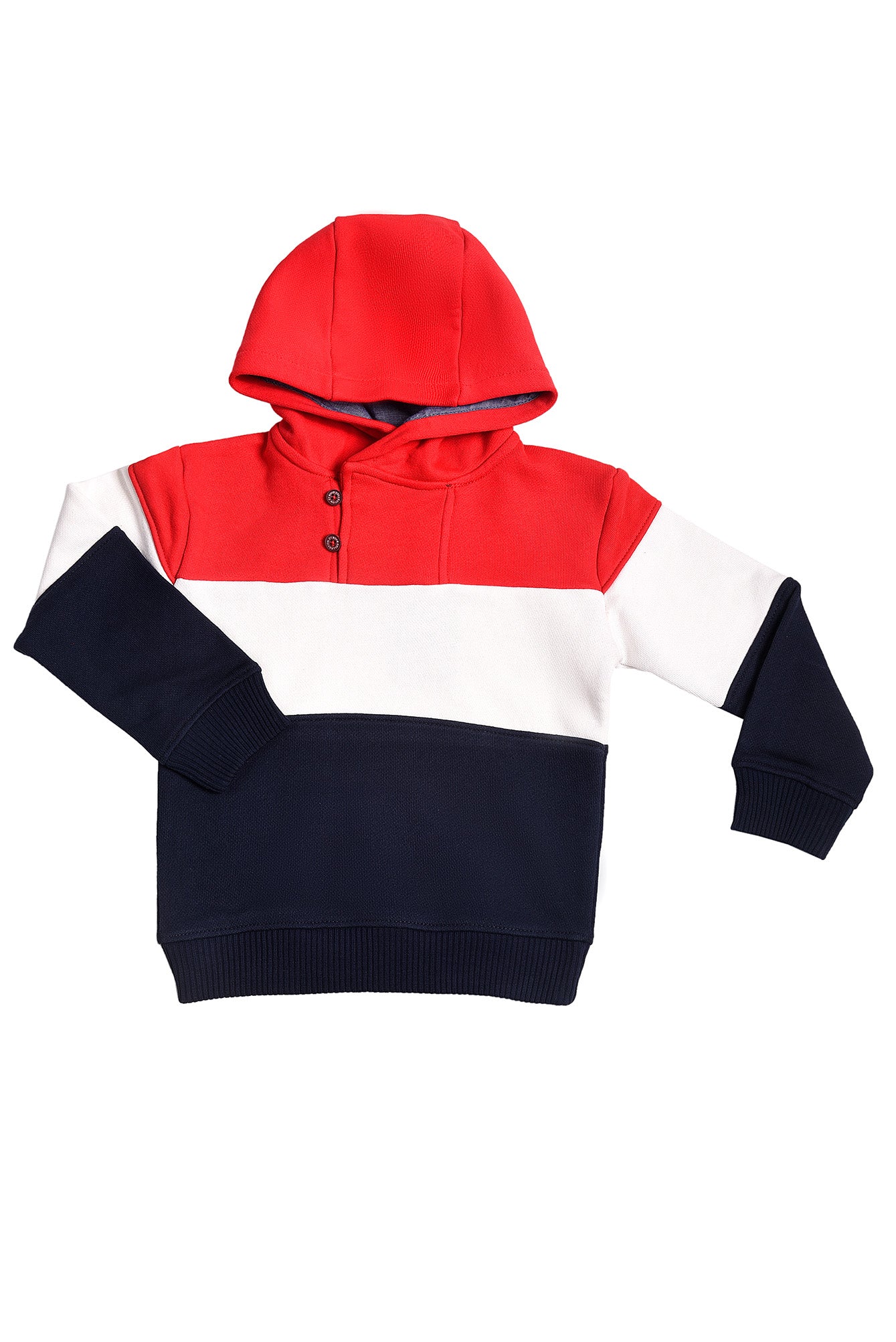KDS-BC-13159 PULL OVER HOODIE RED STRIPES