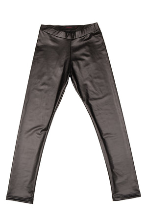 Girls' black jegging with elastic waistband and slim leg, kids jeans-style pants