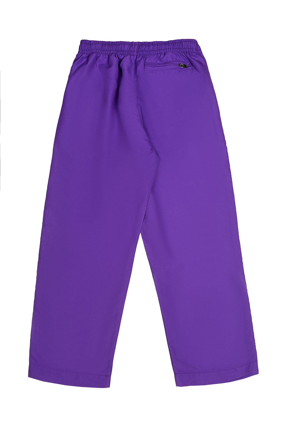 Girls' pull-on purple trousers with elastic waistband