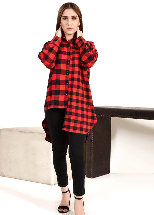 Picture of LDS-6439 WESTERN SHIRT RED CHECK - Chenone Official - Online Shopping