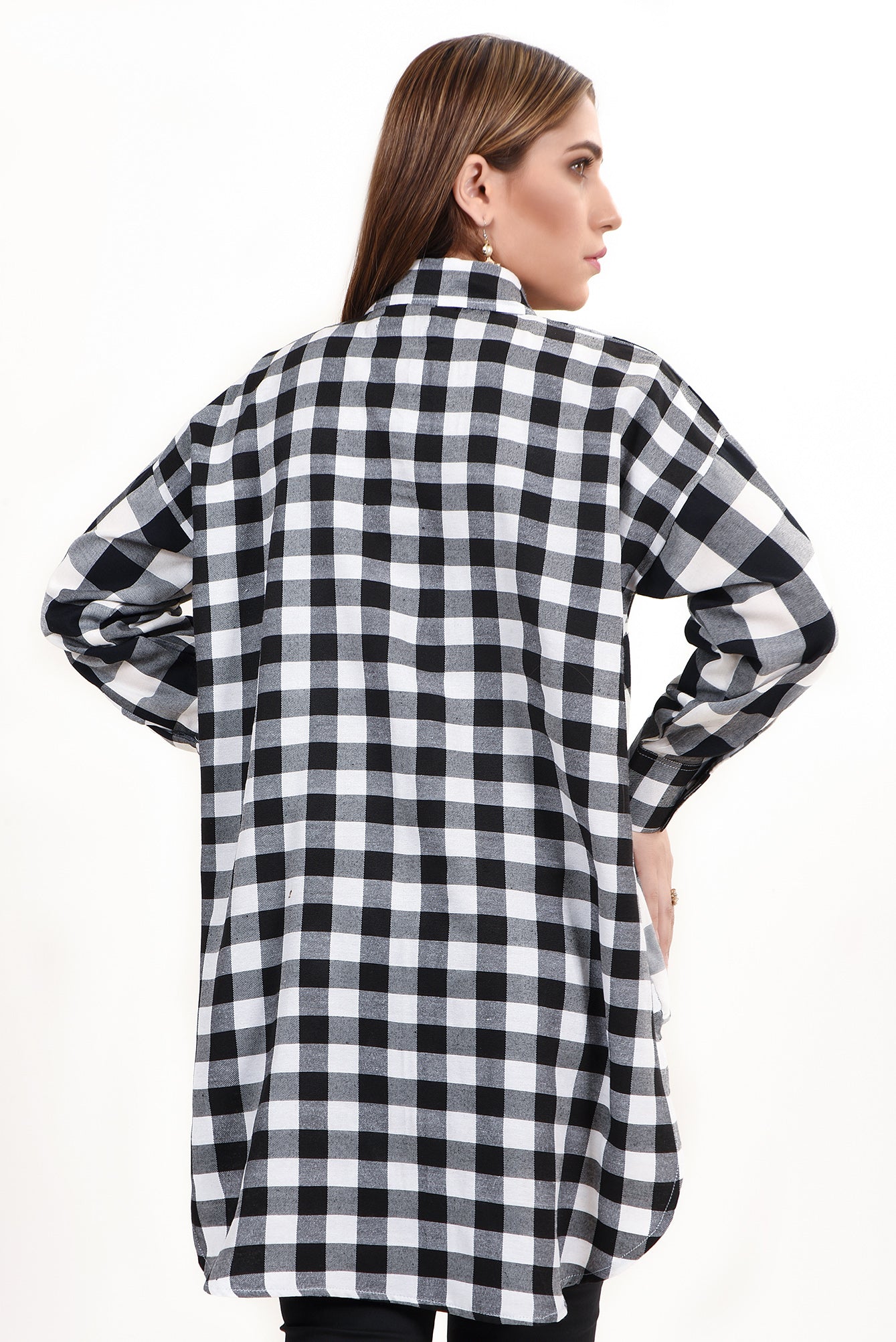 LDS-6439 WESTERN SHIRT WHITE CHECK