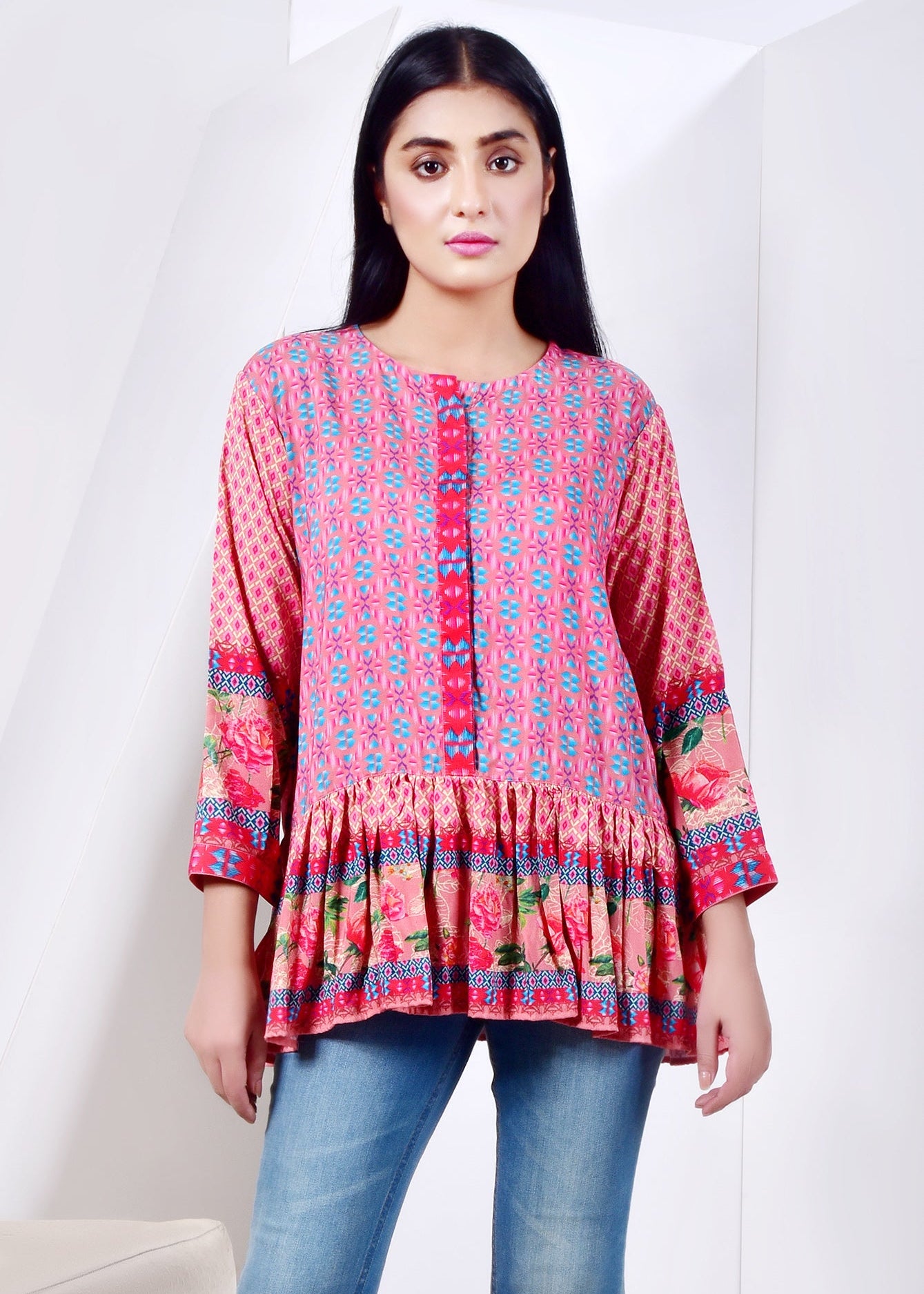 Picture of LDS-6443 PEPLUM PINK/PEACH - Chenone Official - Online Shopping