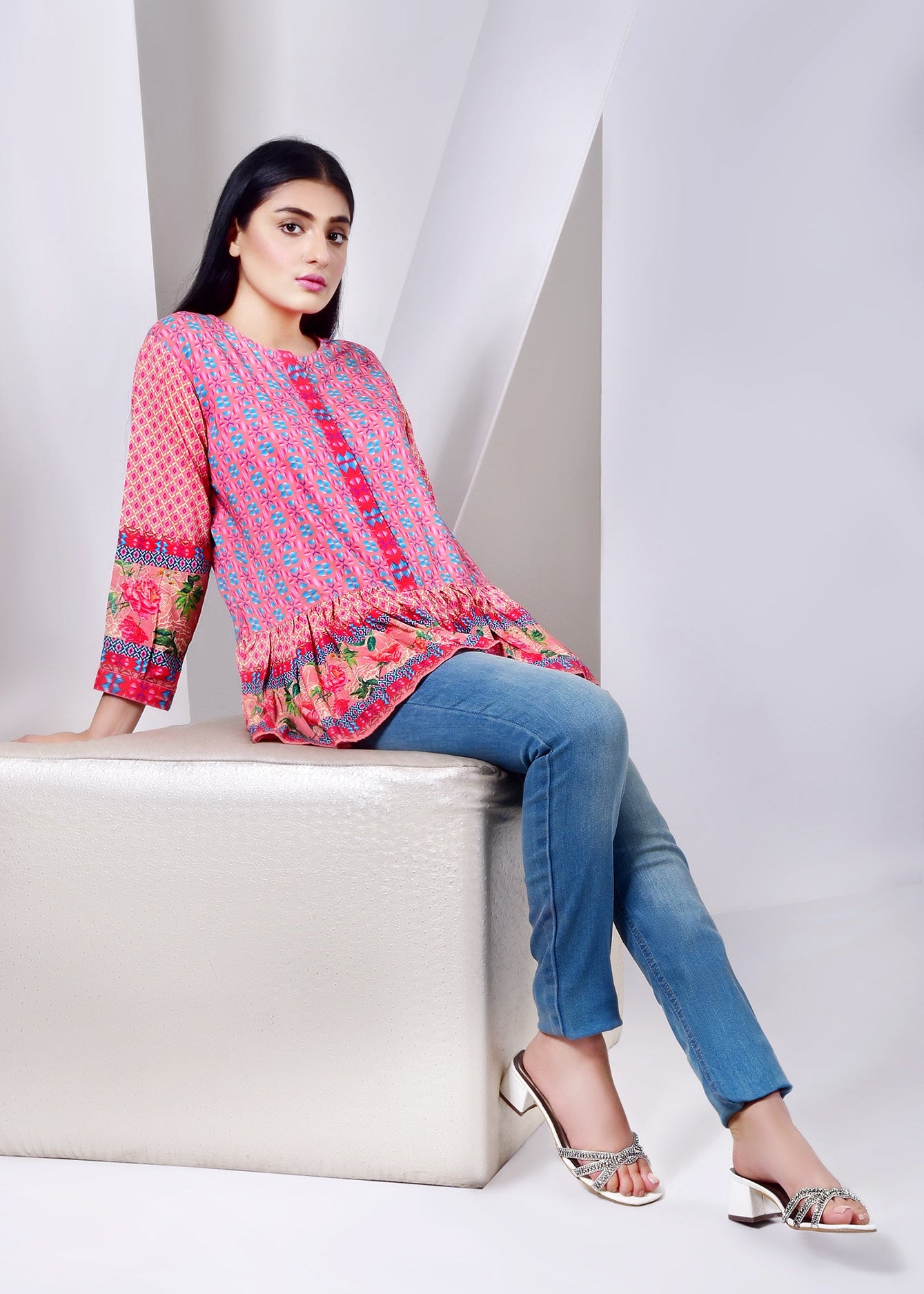 Picture of LDS-6443 PEPLUM PINK/PEACH - Chenone Official - Online Shopping