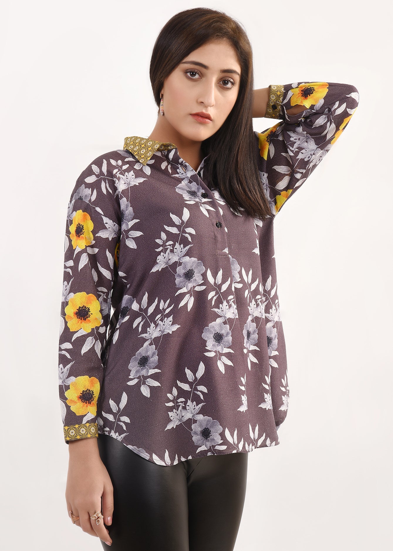 Picture of LDS-6466 SHIRT CASUAL CHARCOAL - Chenone Official - Online Shopping