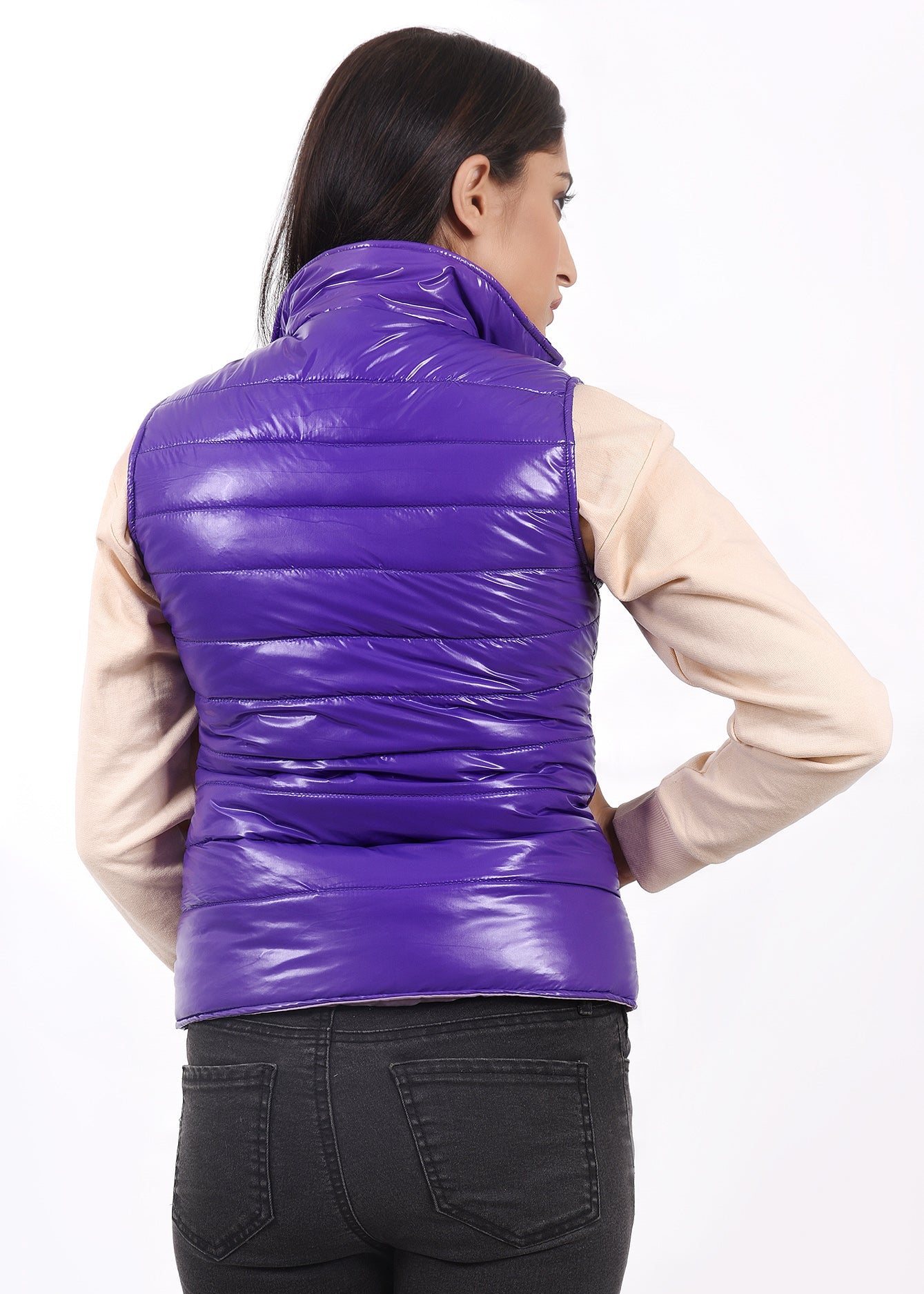 Picture of LDS-6494 FASHION JACKET SLV LESS PURPLE/LILAC - Chenone Official - Online Shopping