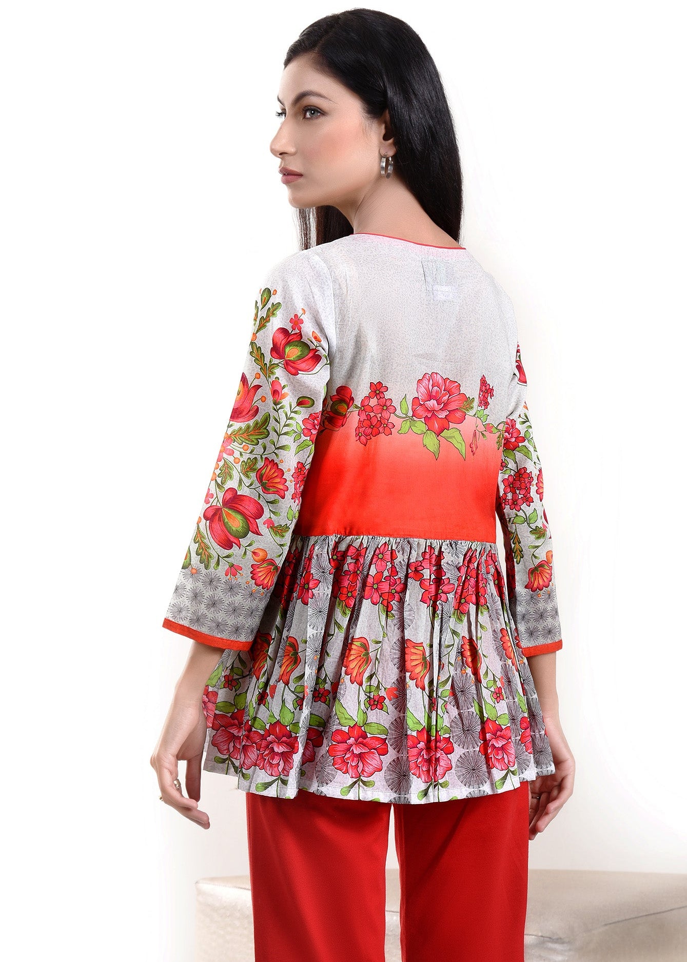 Picture of COTTON LAWN PEPLUM GREY LDS-6506 - Chenone Official - Online Shopping