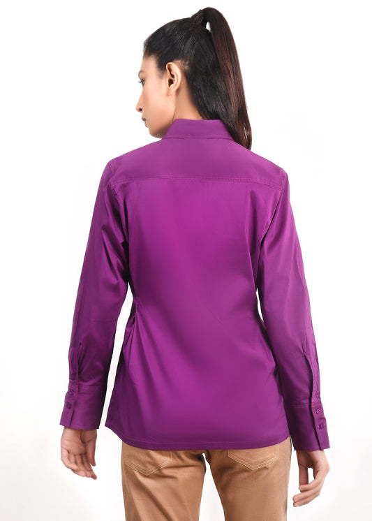 Picture of LDS-6539 WESTERN SHIRT CASUAL PURPLE - Chenone Official - Online Shopping