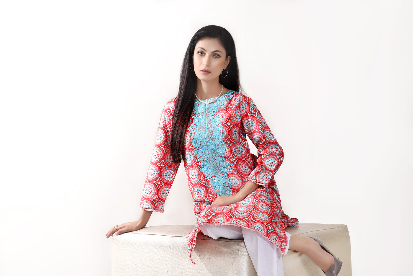 EMBROIDERED COTTON WOVEN SHIRT LDS-6561