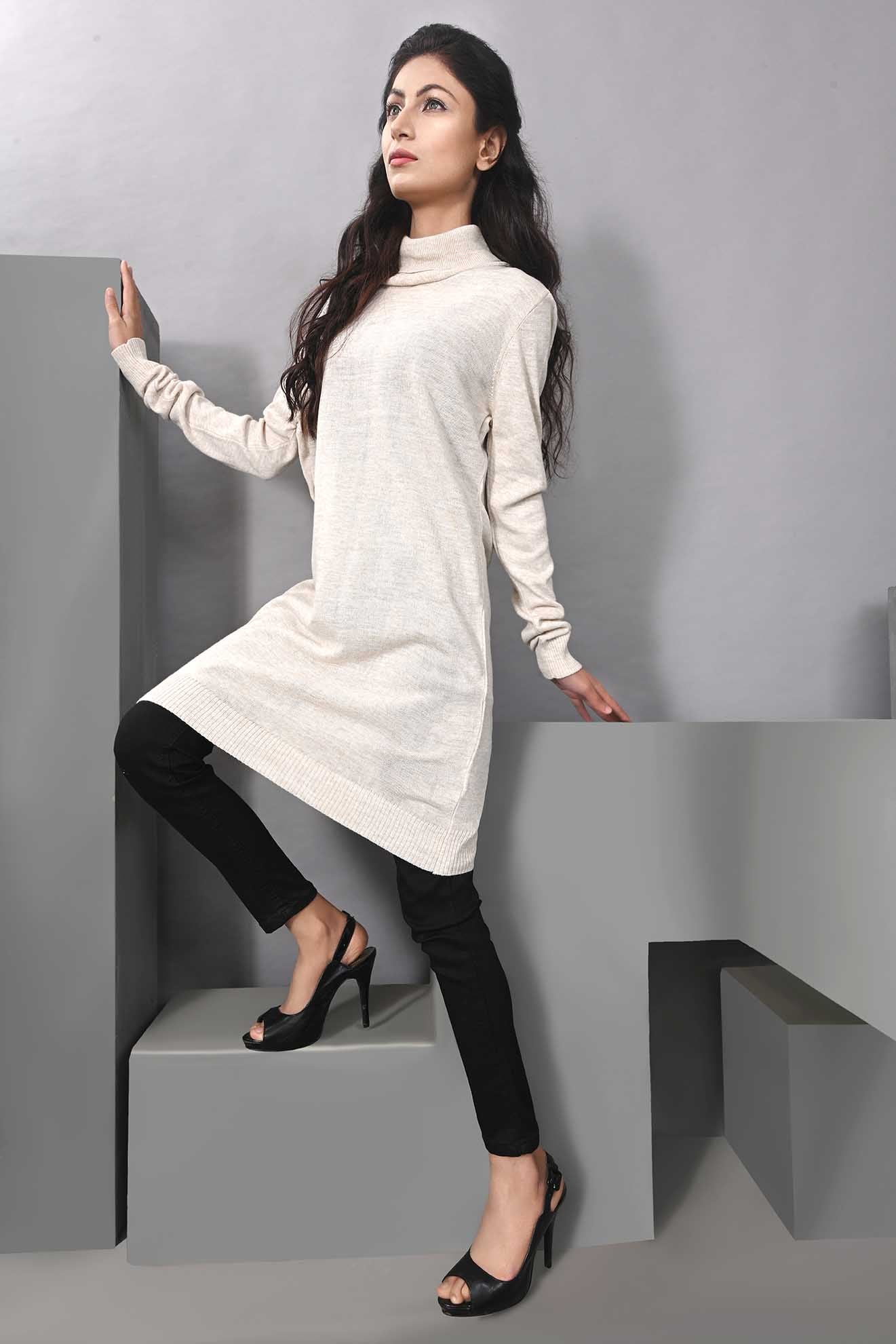 Picture of LDS-A1538 SWEATER TURTLE NECK STONE - Chenone Official - Online Shopping