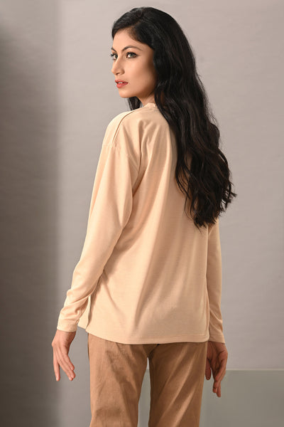 LDS-A1550 KNITED TOP KHAKI