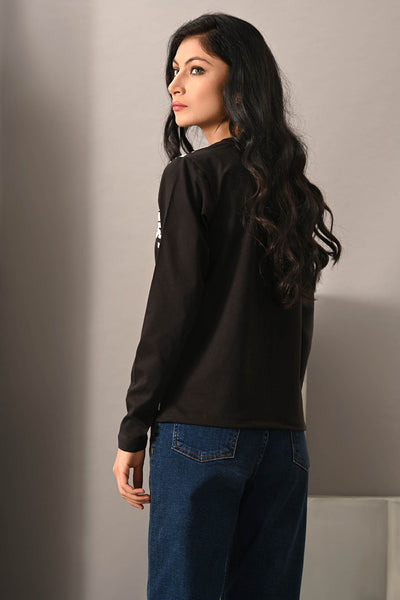 Picture of LDS-A1551 FASHION KNITTED TOP BLACK - Chenone Official - Online Shopping