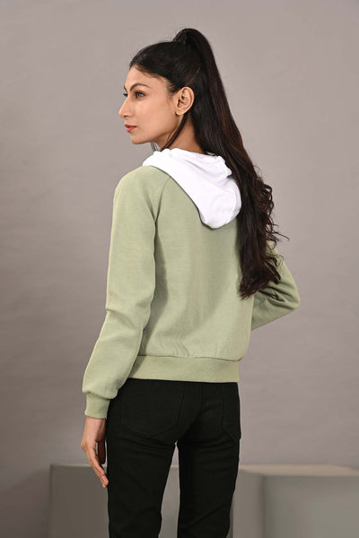 LDS-A1585 HOODED PULL OVER GREEN