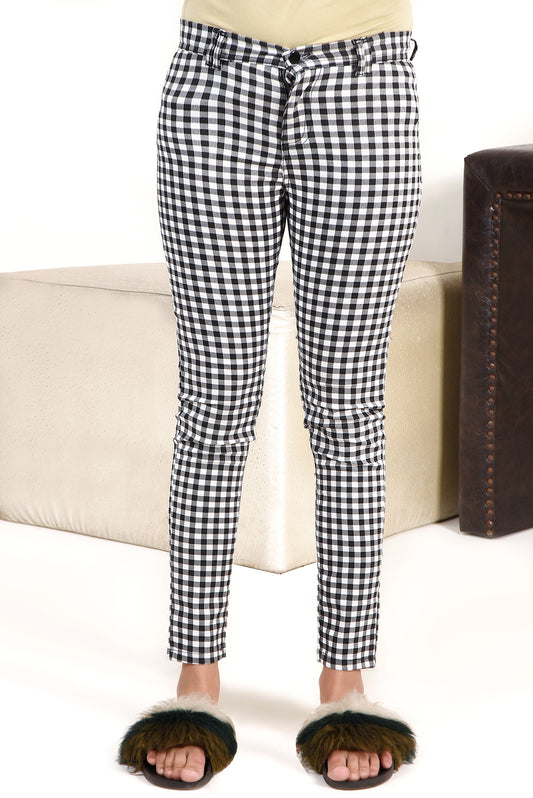 Picture of LT-1018 FASHION TROUSER BLACK CHECK - Chenone Official - Online Shopping