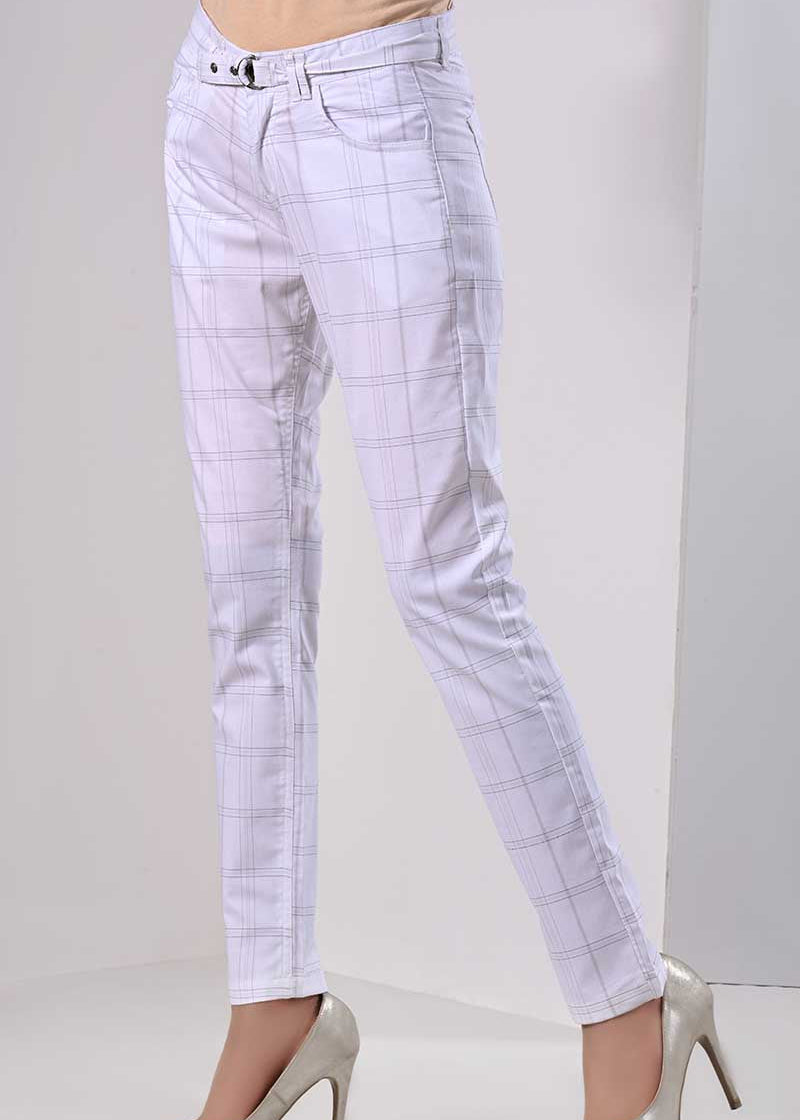 Picture of CASUAL TROUSER WHITE CHECK LT-1036 - Chenone Official - Online Shopping
