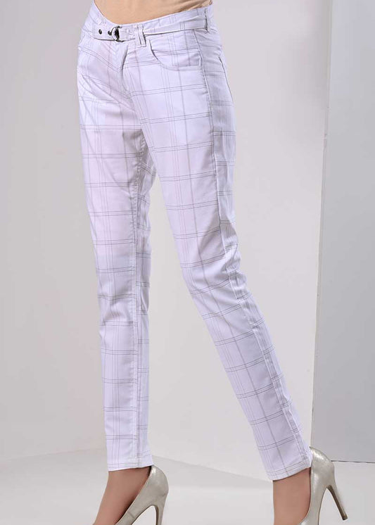 Picture of CASUAL TROUSER WHITE CHECK LT-1036 - Chenone Official - Online Shopping